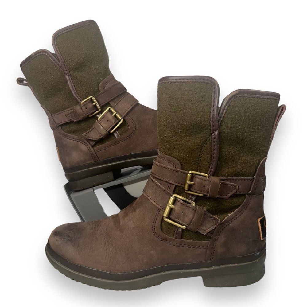 UGG Simmens Leather Waterproof Boots Brown Leather 1005269 Women's 6
